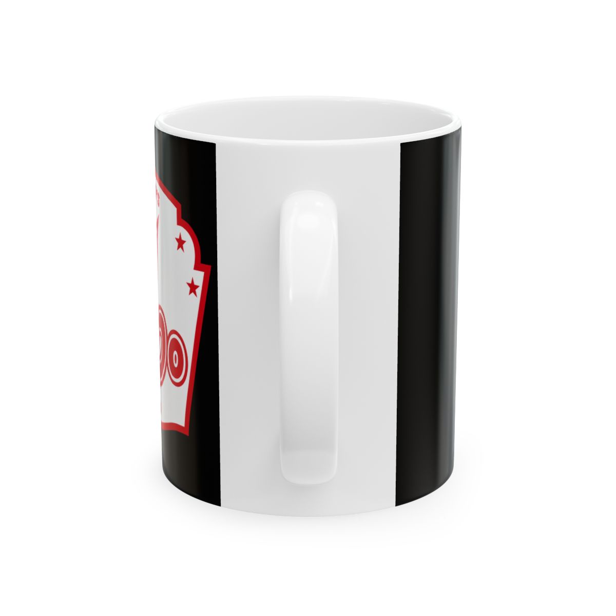 Retro Red White Blue Logo Mug | Ceramic Coffee Cup | Ole 60 Merch - alternate angle 2, merchandise