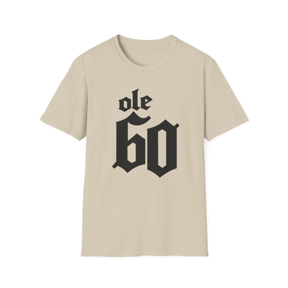 Ole 60 Gothic Typography T-Shirt | Ole 60 Merch - alternate angle 2, merchandise